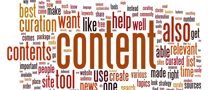 Content curation tag cloud