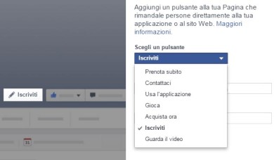 Bottone Call-to-action Facebook