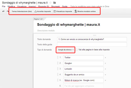 Crea sondaggi con Drive_tipo di domande