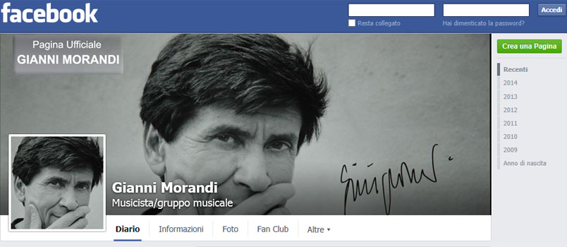 Gianni Morandi e il successo su Facebook