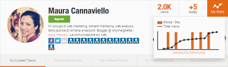 Scoopit statistiche profilo
