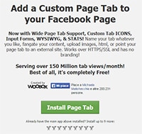 Tab Facebook static frame ok