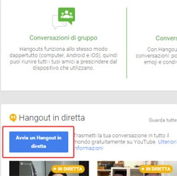 Avvia Google Hangout 