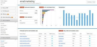 SEMrush come funziona analizzare risultati