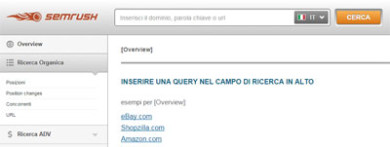 SEMrush come funziona campo di ricerca