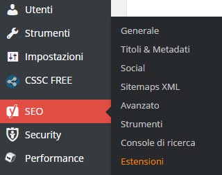 Ottimizzare sito con Plugin WordPress Yoast_menu