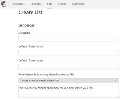 MailChimp Iiste