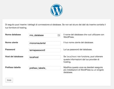 installare wordpress procedura_dati-database