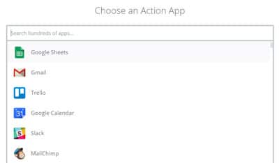 Zapier scegli l'app
