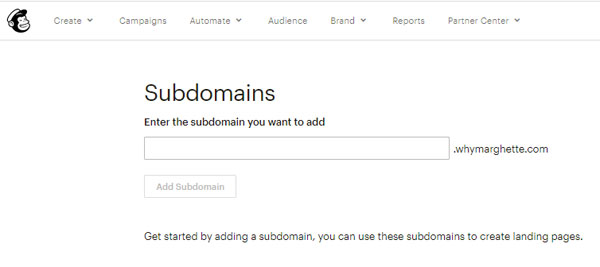 sottodominio con Mailchimp